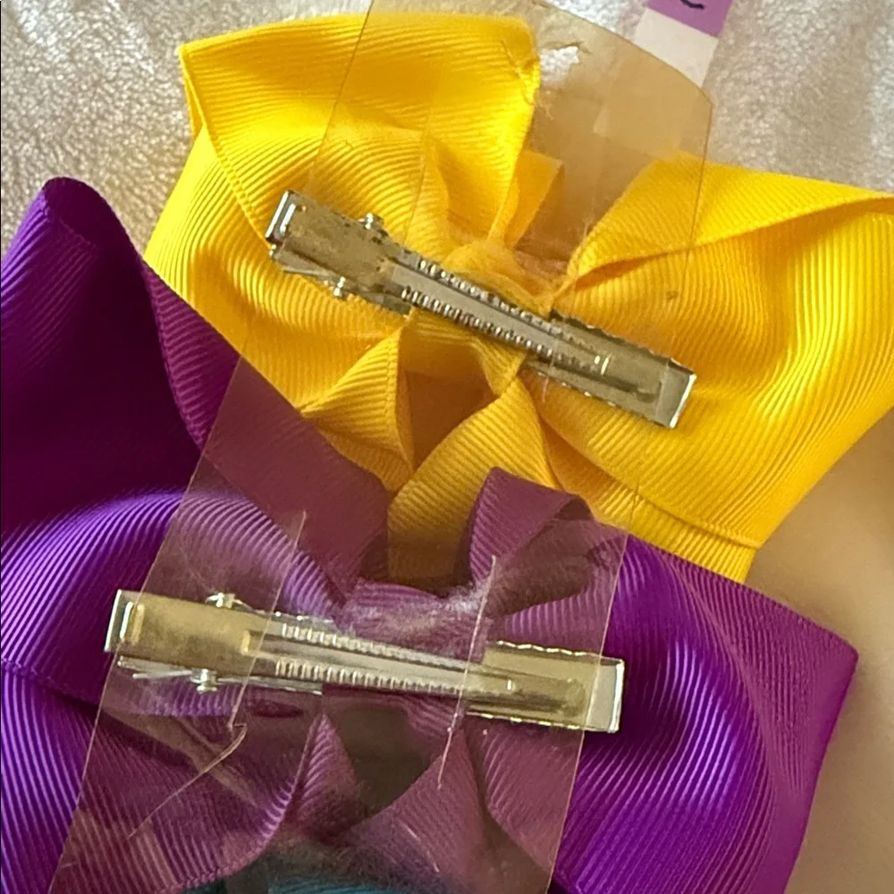 Lot of 10 girl clip on hair bows